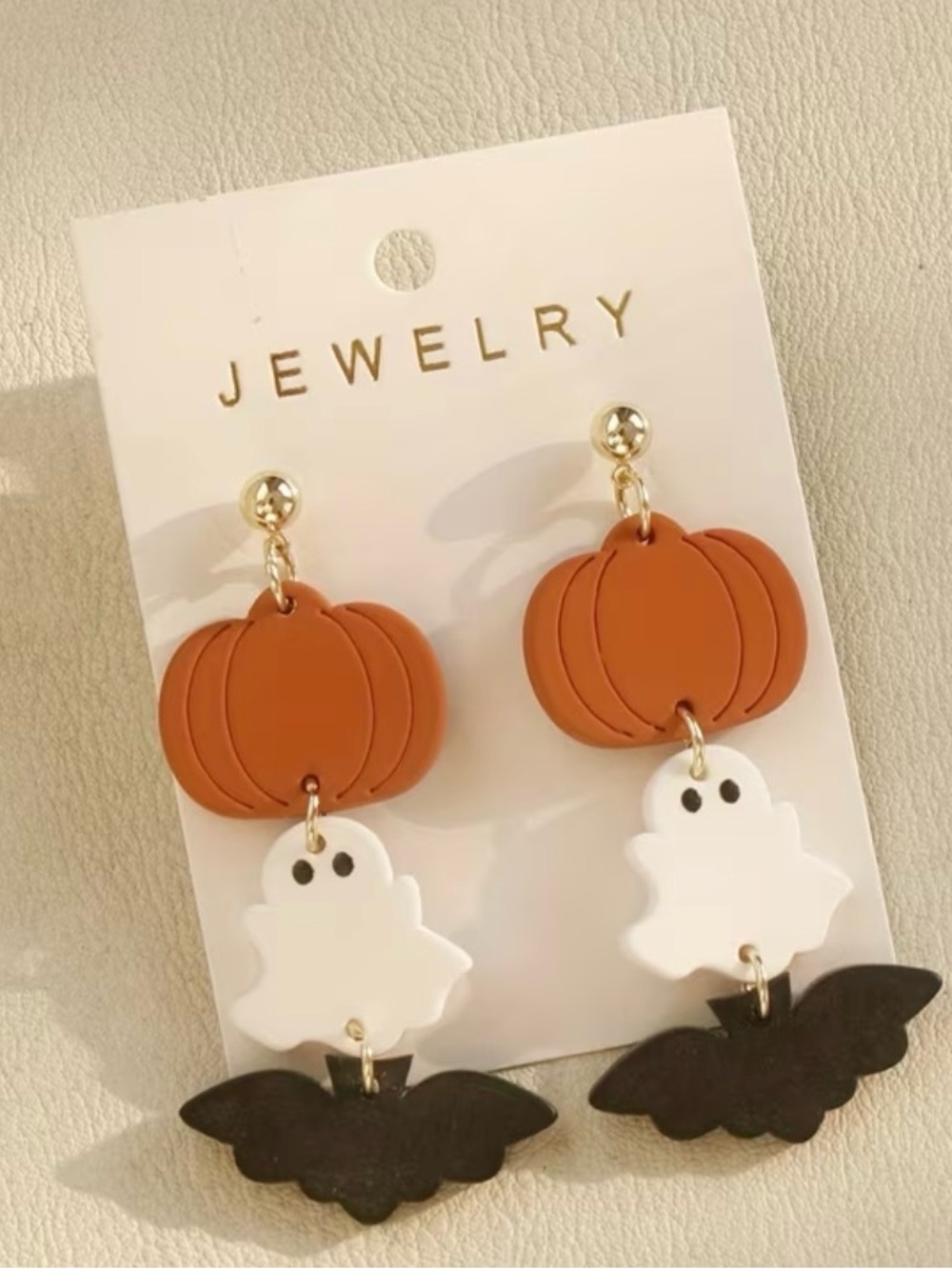 Halloween Pumpkin Ghost Bat Dangle Earrings